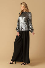 Load image into Gallery viewer, FLIRTY VIBES FOIL COATED TOP
