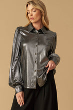 Load image into Gallery viewer, FLIRTY VIBES FOIL COATED TOP

