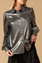 Load image into Gallery viewer, FLIRTY VIBES FOIL COATED TOP
