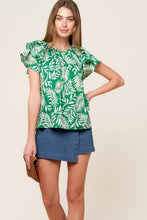 Load image into Gallery viewer, ROAMING AROUND GREEN WOVEN TOP
