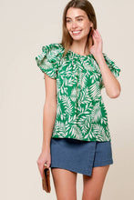 Load image into Gallery viewer, ROAMING AROUND GREEN WOVEN TOP
