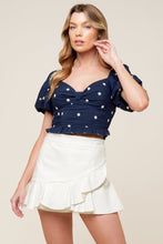 Load image into Gallery viewer, BEBE ALERT NAVY WOVEN TOP
