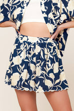 Load image into Gallery viewer, SLOW MORNINGS NAVY WOVEN TOP AND SHORTS SET
