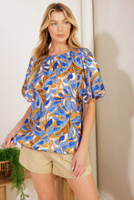 Load image into Gallery viewer, JUST HAVING FUN BLUE WOVEN TOP
