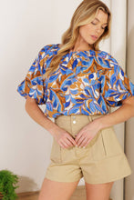 Load image into Gallery viewer, JUST HAVING FUN BLUE WOVEN TOP
