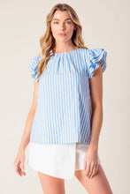 Load image into Gallery viewer, SWEET HARMONY BLUE WOVEN TOP
