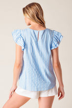 Load image into Gallery viewer, SWEET HARMONY BLUE WOVEN TOP
