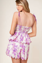 Load image into Gallery viewer, DARING DIVA LAVENDER WOVEN TOP AND SHORTS SET
