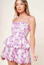 Load image into Gallery viewer, DARING DIVA LAVENDER WOVEN TOP AND SHORTS SET
