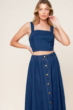 Load image into Gallery viewer, SIMPLY THE VIBE DENIM TOP AND SKIRT SET
