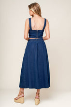Load image into Gallery viewer, SIMPLY THE VIBE DENIM TOP AND SKIRT SET
