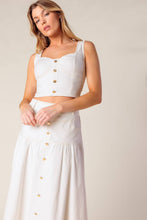 Load image into Gallery viewer, DOING IT MY WAY WHITE WOVEN TOP AND SKIRT SET

