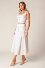 Load image into Gallery viewer, DOING IT MY WAY WHITE WOVEN TOP AND SKIRT SET

