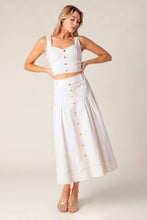 Load image into Gallery viewer, DOING IT MY WAY WHITE WOVEN TOP AND SKIRT SET

