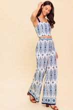 Load image into Gallery viewer, MODERN APPROACH NAVY WOVEN TOP AND PANT SET
