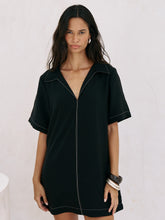 Load image into Gallery viewer, Mae Popover Mini Dress - Black
