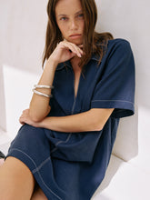 Load image into Gallery viewer, Mae Popover Mini Dress - Navy
