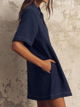 Load image into Gallery viewer, Mae Popover Mini Dress - Navy
