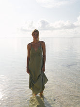 Load image into Gallery viewer, Sofia Ties Maxi Dress - Khaki Green
