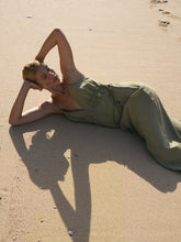 Load image into Gallery viewer, Sofia Ties Maxi Dress - Khaki Green
