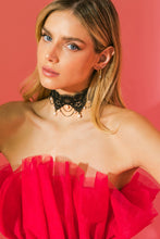 Load image into Gallery viewer, CHOOSE HAPPINESS LACE PEARL CHOKER NECKLACE
