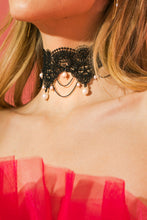 Load image into Gallery viewer, CHOOSE HAPPINESS LACE PEARL CHOKER NECKLACE
