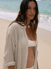 Load image into Gallery viewer, Voyage Shirt Dress - Khaki Green Stripes
