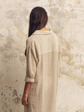 Load image into Gallery viewer, Voyage Shirt Dress - Khaki Green Stripes
