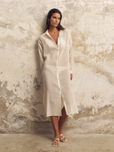 Load image into Gallery viewer, Voyage Shirt Dress - White Stripes
