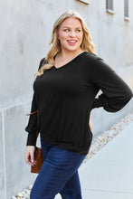 Load image into Gallery viewer, Basic Bae Full Size V-Neck Lantern Sleeve Top

