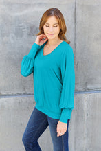 Load image into Gallery viewer, Basic Bae Full Size V-Neck Lantern Sleeve Top
