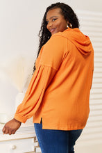 Load image into Gallery viewer, Basic Bae Side Slit Buttoned Waffle Knit Hoodie
