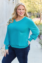 Load image into Gallery viewer, Basic Bae Full Size V-Neck Lantern Sleeve Top
