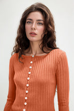 Load image into Gallery viewer, Basic Bae Texture Button Up Round Neck Long Sleeve Top
