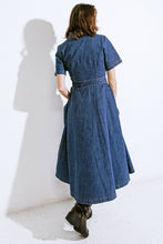 Load image into Gallery viewer, DAY IN THE LIFE DENIM MIDI DRESS
