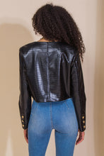 Load image into Gallery viewer, AT THE START FAUX LEATHER BOLERO JACKET
