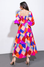 Load image into Gallery viewer, PULLING HEARTSTRINGS WOVEN MIDI DRESS
