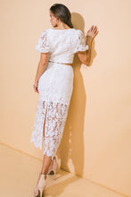 Load image into Gallery viewer, UNFORGETTABLE ICON WOVEN LACE TOP AND SKIRT SET
