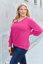 Load image into Gallery viewer, Basic Bae Full Size V-Neck Lantern Sleeve Top
