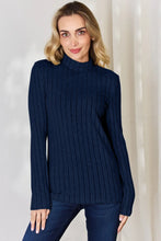 Load image into Gallery viewer, Basic Bae Full Size Ribbed Mock Neck Long Sleeve T-Shirt
