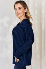 Load image into Gallery viewer, Basic Bae Full Size Ribbed Half Button Long Sleeve T-Shirt
