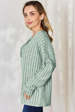 Load image into Gallery viewer, Basic Bae Full Size Ribbed Half Button Long Sleeve T-Shirt
