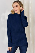 Load image into Gallery viewer, Basic Bae Full Size Ribbed Mock Neck Long Sleeve T-Shirt
