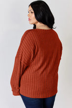 Load image into Gallery viewer, Basic Bae Full Size Ribbed Half Button Long Sleeve T-Shirt
