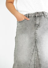 Load image into Gallery viewer, Claire A-line Denim Midi Skirt
