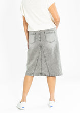 Load image into Gallery viewer, Claire A-line Denim Midi Skirt
