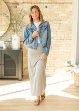 Load image into Gallery viewer, Clarise Striped Premium Knit Maxi Skirt
