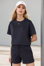 Load image into Gallery viewer, Basic Bae Drawstring Hem Air Scuba Round Neck Short Sleeve T-Shirt
