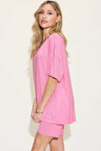 Load image into Gallery viewer, Basic Bae Full Size V-Neck Drop Shoulder T-Shirt and Shorts Set
