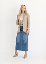 Load image into Gallery viewer, Dakotah Raw Hem Long Denim Skirt
